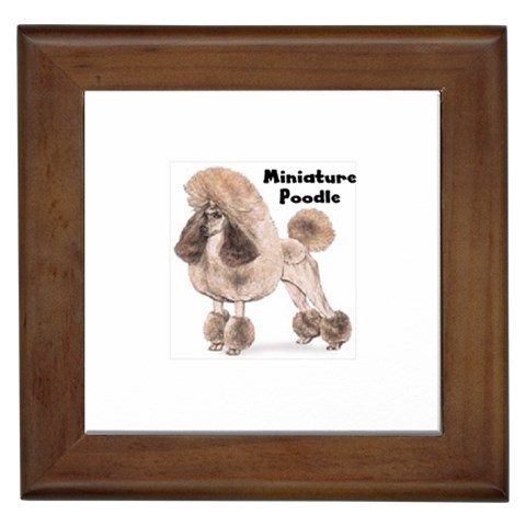 Poodle Minature Framed Tile from ArtsNow.com Front