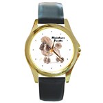 Poodle Minature Round Gold Metal Watch