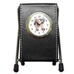 Poodle Minature Pen Holder Desk Clock