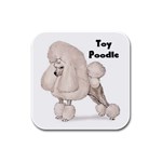 Poodle Toy Rubber Square Coaster (4 pack)