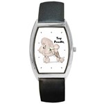 Poodle Toy Barrel Style Metal Watch