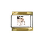 Pug Gold Trim Italian Charm (9mm)