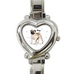 Pug Heart Italian Charm Watch