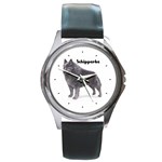 Schipperke Round Metal Watch