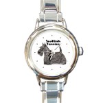 Scottish Terrier Scottie Round Italian Charm Watch