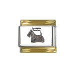 Scottish Terrier Scottie Gold Trim Italian Charm (9mm)