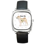 Shar Pei Square Metal Watch