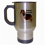 Shetland Sheepdog Sheltie Travel Mug (Silver Gray)