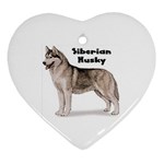 Siberian Husky Ornament (Heart)