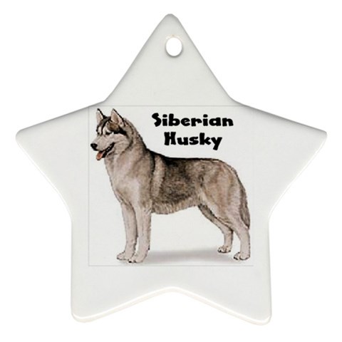 Siberian Husky Ornament (Star) from ArtsNow.com Front