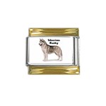 Siberian Husky Gold Trim Italian Charm (9mm)