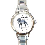 Staffordshire Bull Terrier Round Italian Charm Watch