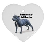 Staffordshire Bull Terrier Ornament (Heart)