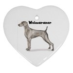 Weimaraner Ornament (Heart)