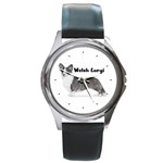 Welsh Corgi Cardigan Round Metal Watch