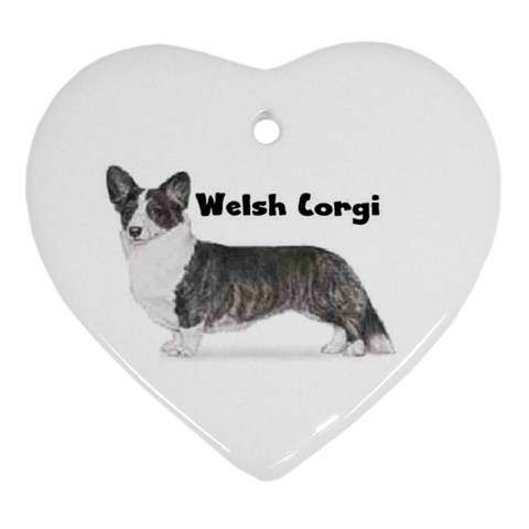 Welsh Corgi Cardigan Ornament (Heart) from ArtsNow.com Front