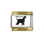 Afghan Hound Black Gold Trim Italian Charm (9mm)