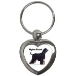 Afghan Hound Black Key Chain (Heart)