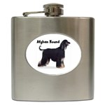 Afghan Hound Black Hip Flask (6 oz)