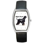 Afghan Hound Black Barrel Style Metal Watch