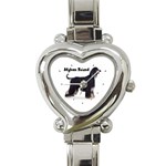 Afghan Hound Black Heart Italian Charm Watch