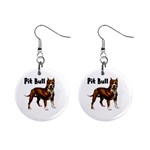 Pit Bull 1  Button Earrings