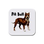 Pit Bull Rubber Square Coaster (4 pack)