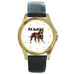 Pit Bull Round Gold Metal Watch