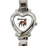 Pit Bull Heart Italian Charm Watch