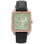 green face Rose Gold Leather Watch 