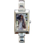 Afghan Hound Rectangular Italian Charm Watch