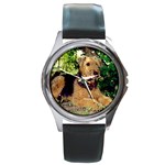 Airedale Terrier Round Metal Watch