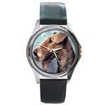 Airedale Terrier Round Metal Watch