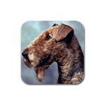 Airedale Terrier Rubber Square Coaster (4 pack)