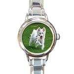 American Eskimo Round Italian Charm Watch