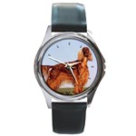 Irish Setter Round Metal Watch