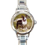 Bull Terrier Round Italian Charm Watch