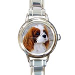 Cavalier King Charles Spaniel Round Italian Charm Watch