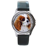 Cavalier King Charles Spaniel Round Metal Watch