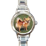 Chihuahua Round Italian Charm Watch