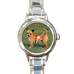 Chihuahua Round Italian Charm Watch