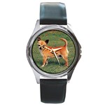 Chihuahua Round Metal Watch