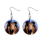 Collie 1  Button Earrings