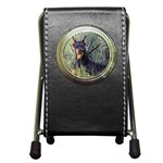 Doberman Pinscher Pen Holder Desk Clock