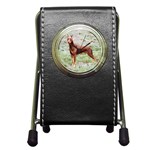 Doberman Pinscher Pen Holder Desk Clock