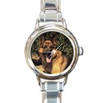 German Shepherd Round Italian Charm Watch