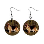 German Shepherd 1  Button Earrings