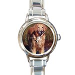 Golden Retriever Round Italian Charm Watch