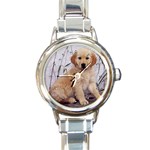 Golden Retriever Round Italian Charm Watch