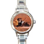 Labrador Retriever Lab Round Italian Charm Watch